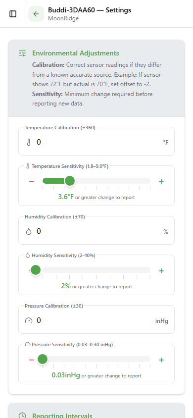 Device settings on mobile