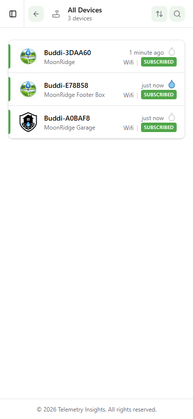 Device list on mobile