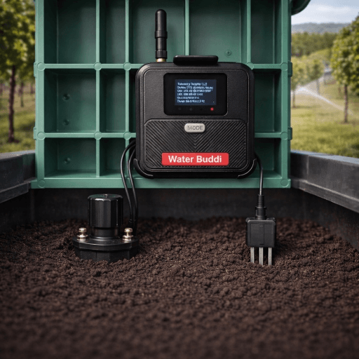 Water Buddi system in vineyard with sprinklers